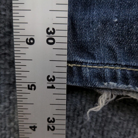 MEK Denim Men's Jeans Blue 27x34 Oaxaca Easy Dark Wash Denim Distressed Pockets - Picture 15 of 15